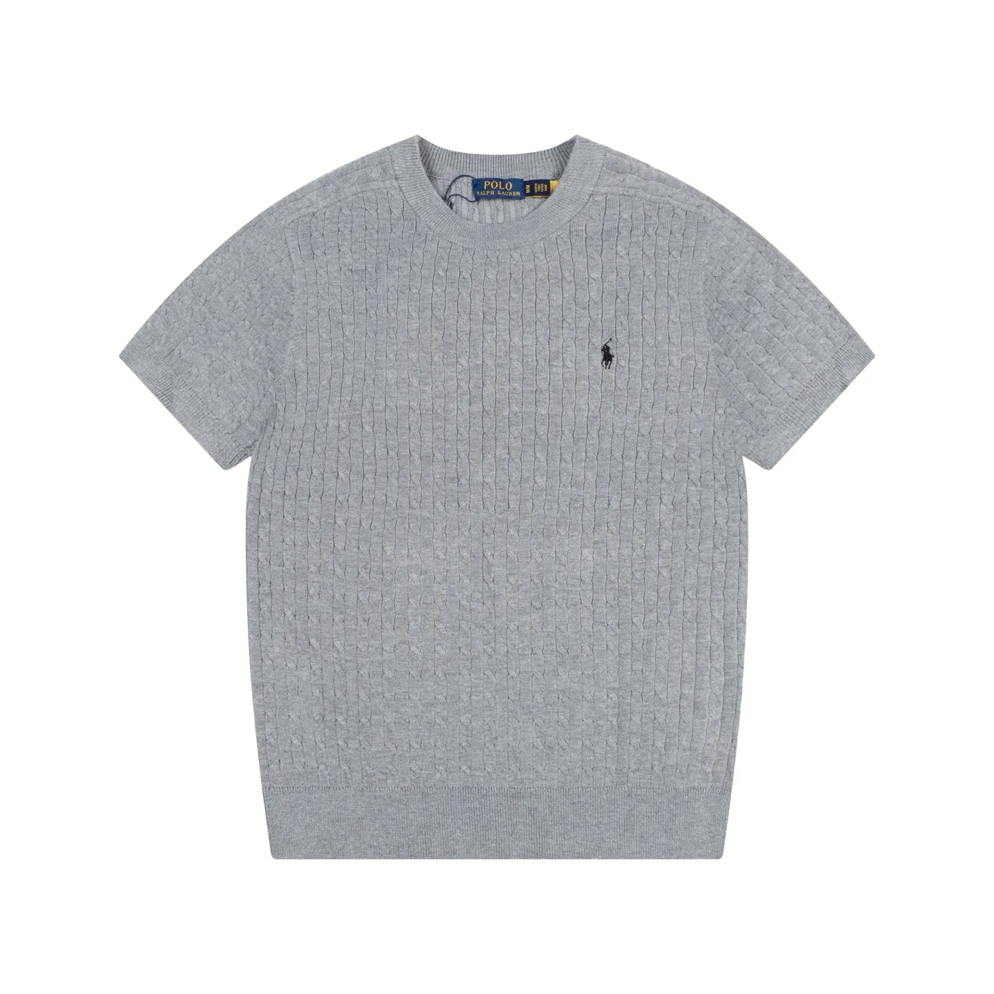 P190 POLO Classic LOGO embroidery Solid color business casual pullover round neck wool knitted sweater short sleeves, inspired by the 1980s retro Original fabric Official same style Customized same vat dyed fabric Very comfortable to the touch Latest brick cabinet synchronization for spring and summer Fashionable and personalized Super versatile and good-looking Very suitable for both men and women A must-have style Tag Collar label Washed wheat Complete with three standards Color: Gray Size: M-3XL